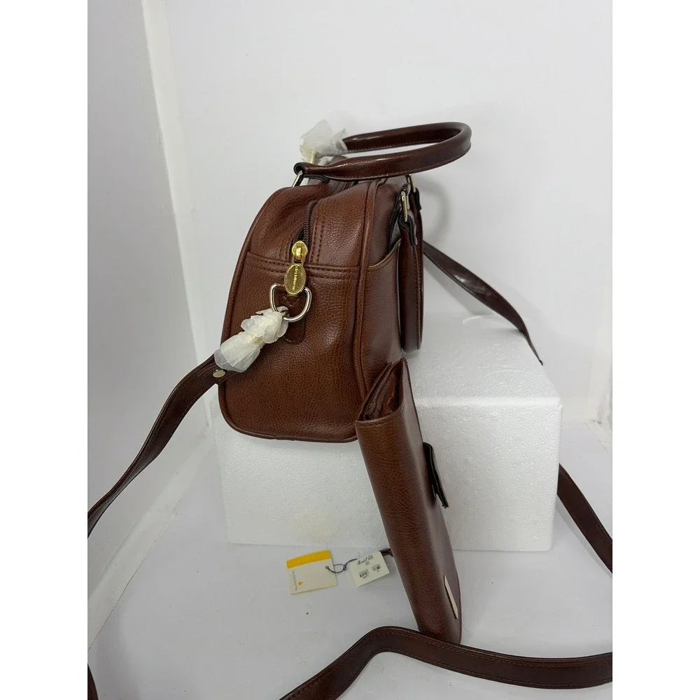 Liz Claiborne Brown Satchel Handbag & Matching Wallet Set NWT Classic‎ Pebbled